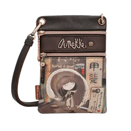 Anekke - Women's Mini Shoulder Bag with Double Compartment - In Leatherette for Women with Adjustable Strap and Shoen Zip Closures - Women's Accessories and Accessories - Measures 15x22x2cm,