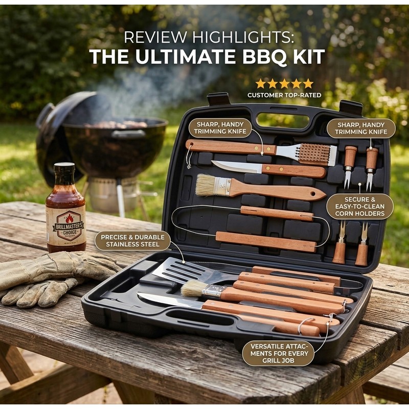 BBQ Tool Set for Outdoor Grilling – Stainless Steel Barbecue