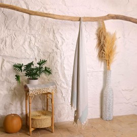 Turquoise Home Beach Towel XL Hammam Towel Sauna Towel Large 100 x 200 cm Lightweight Bath Towel Sauna Towel (Light Grey, 1)