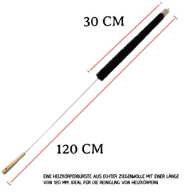 ALINK Radiator Brush - 120 cm - Heating Brush with Goat Hair Bristles - Ideal for Cleaning Flat Radiators