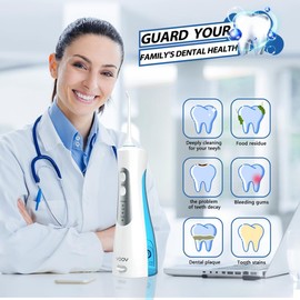 YOOY Water Dental Flosser Teeth Portable Cordless Oral Irrigator Gums Braces Orthodontic Care Irrigation Cleaner Electric Waterflosser Flossing for Teeth Cleaning Rechargeable for Home Travel