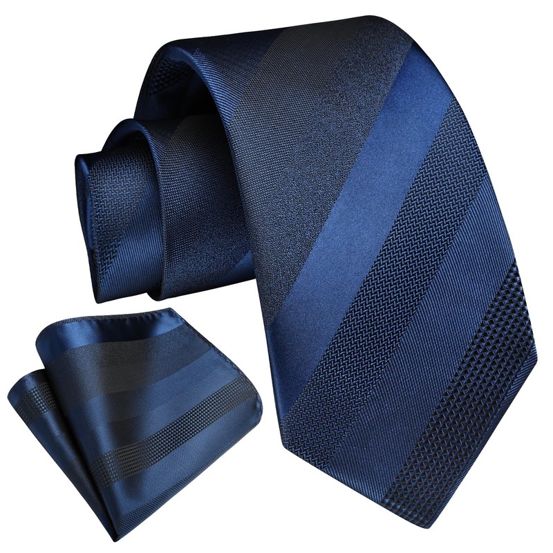 Enlision Men's Tie with Pocket Square Set Check/Plaid/Stripes Tie &
