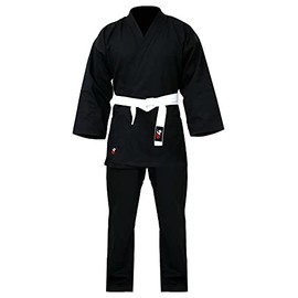 G4 Karate Suit GI Aikido Training Adult Student Karate Suits GI Uniform Club & Free Belt Black White 170cm 180 cm 190cm 200 cm (Black, 3/160)