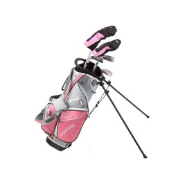 ASPIRE Junior Plus Complete Golf Club Set for Children, Kids - 5 Age Groups Boys and Girls - Right Hand, Real Girls Junior Golf Bag, Kids Golf Clubs Set