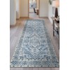 Bloom Rugs Caria Washable Non-Slip 7 ft Runner - Blue