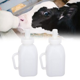 Natudeco 1L Livestock Feeding Bottle Calves Nursing Bottle Calf Milk Bottle Feeder with Detachable Pacifier Farm Equipment for Calves and Lambs,2Pcs