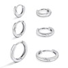 Gold Hoop Earrings Sets Women - 3 Pairs Sterling Silver