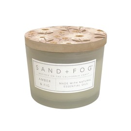 Sand + Fog Scented Candle - Amber & Fig – Additional Scents and Sizes – 100% Cotton Lead-Free Wick - Luxury Air Freshening Jar Candles - Perfect Home Decor – 12oz