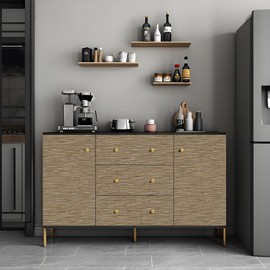 HelloWall Brown Gold Grasscloth Wallpaper 17.7"x317" Removable Textured Grass Cloth Wall Paper Peel and Stick Linen Fabric Contact Paper for Cabinets Easy Peel Off Wallpaper Apartment Renter Friendly