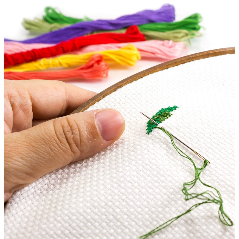 Celley Embroidery Hoops, Oval Imitated Wood Design, 3 Pcs