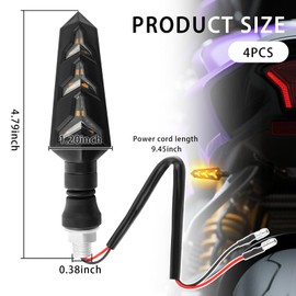 4pcs Motorcycle Turn Signals LED,Motorcycles Blinkers with Amber Lights＆Wiring Harness for Enhancing Visibility and Proving Turn Signals,12V Motorcycles Parts Motorcycle Lights