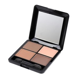 Paleta de Sombras para Ojos 4 Colores Mate Tono Café Cálido  Estuche con Espejo y Esponja, Maquillaje para Fiesta y Salón Profesional, Acabado Sedoso 