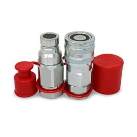 1-1/4″ SAE Thread 1” Body (TL93) High Flow Flat Face Hydraulic Quick Disconnect Coupler Set for Bobcat Tractor with Dust Caps