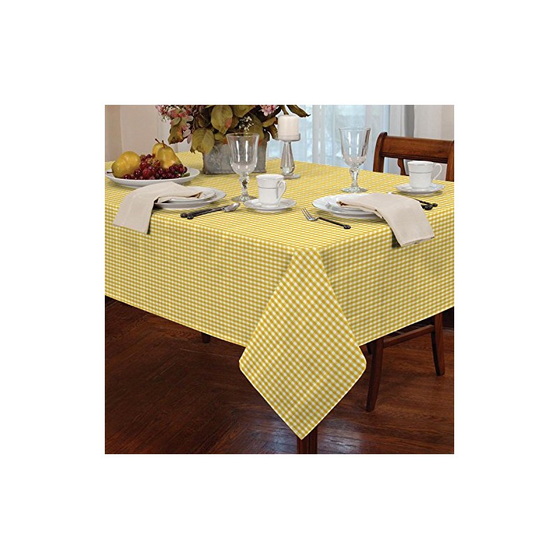 Classic Home Store Alan Symonds Tablecloths Gingham Tablecloth Yellow 36