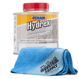 Tenax Hydrex Granite Sealer, Marble Sealer, & Stone or Concrete Sealer - 1/4 Liter - 16x16 Microfiber Cloth - Bundle - 2 Items