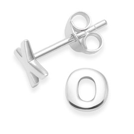 Heather Needham Sterling Silver Hugs and kisses Earrings - X and O stud earrings - Noughts and crosses studs - size: 6mm. Gift Boxed 5350