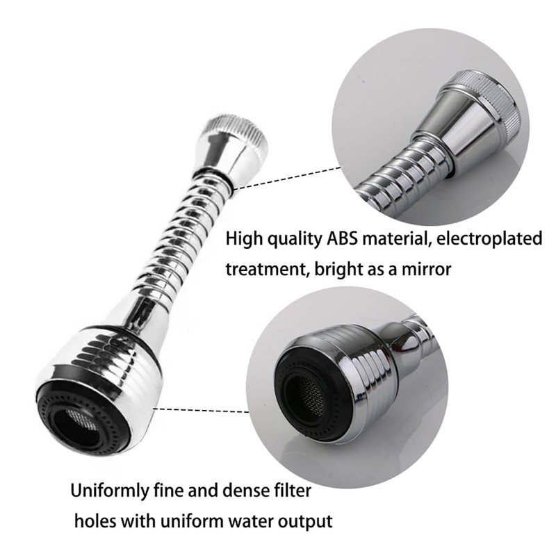 RUIENGCOMM 2Pcs Kitchen Faucet Head Adjustable 360° Rotating Tap Attachment
