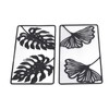 2pcs Leaf Statue Black Style Embossed Design Metal Material Decorative