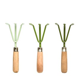 Esschert Design Green Tones Series Hand Rake, Assorted Colours, 24 cm, Various Shades of Green, Light Green/Green/Dark Green, Choice of Colours Not Possible