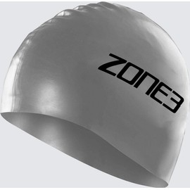 ZONE3 Unisex Sa18scap116/Os Swim Cap, Silver, One Size EU