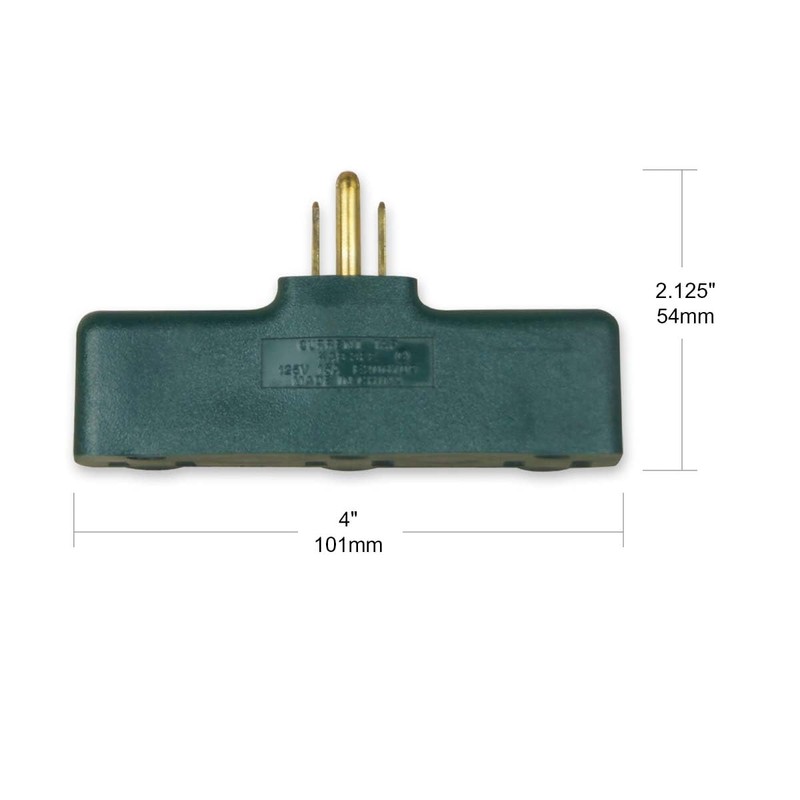 OSKOS 3-Prong 3-Outlet Extender Adapter, Heavy Duty Triple Grounding Outlet.