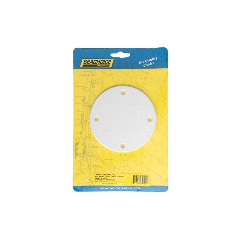 Seachoice Marine Boat Cover Plate, Arctic White, 4-1/8 in. Outer