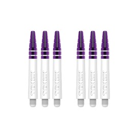 RED DRAGON Peter Wright Snakebite Nitrotech Intermediate White and Purple Stems - 2 sets per pack (6 stems in total)