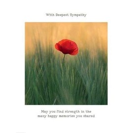 The Art Group With Deepest Sympathy Card (PR-66348) - Thinking of You - Single Red Poppy - Greeting Card for Any Recipient From the Travelogue Range