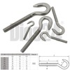 DIOS24 Pack of 10 Hook Screws with Right Thread M6