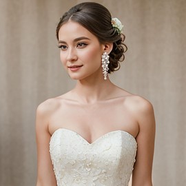 BriLove Wedding Bridal Simulated Pearl Earrings for Women Crystal Chandelier Multi Beaded Cluster Dangle Earrings Ivory Color Silver-Tone