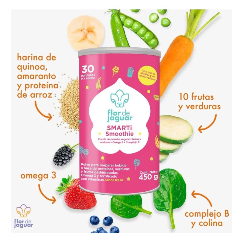 Flor De Jaguar Smarti Smoothie 450 G Bebida En Polvo