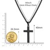 RS Black Cross Necklace for Men Boys, Stainless Steel Cross