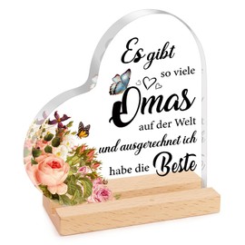 XIANNVXI Gifts for Grandma, Birthday Gift, Grandma Gift, Wooden Signs Home Decoration Ornaments Made of Acrylic, Best Grandma Gifts from Granddaughter Grandchildren, Birthday Decoration