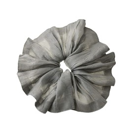 VINGTAINE HS-207-GY- Scrunchy Wrinkle, Big, Large, Thick, Volume, Ruffle, Hair Accessories, Adult Casual, Simple