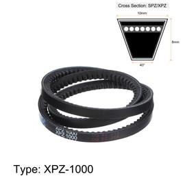 sourcing map XPZ1000 V-Belt Drive Belt 1000 mm Pitch Length Rubber for Power Transmission
