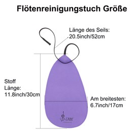 3pcs Flute Cleaning Cloth for Inner Tube, Clarinet Swab Cloth, A-shaped Design Cleaning Set Cloth for Piccolo, Sax Saxophone, Musical Instruments (Purple)