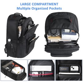 WIRABO Rolling Backpack for Laptop 15.6 inch, Waterproof Travel Bag with Wheels, Business Carry on Luggage, Multi-compartments, Adjustable Aluminum Telescopic Handle, Black