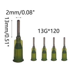 PDETVEO 120PCS 13G Industrial Dispensing Needles, 0.5 Inch Precision Blunt Tips for Adhesive, Ink and Oil Application (Green)
