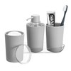 iDesign Dispenser for Kitchen or Bathroom-Gray/Clear Fluted Soap Pump