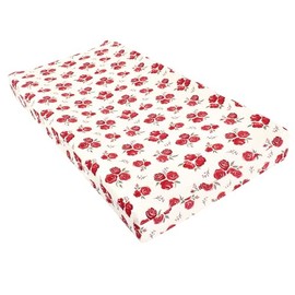 Hudson Baby Unisex Baby Changing Pad Cover, Red Rose, One Size