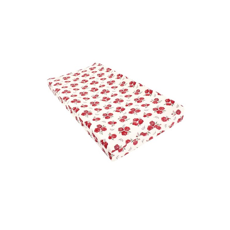 Hudson Baby Unisex Baby Changing Pad Cover, Red Rose, One