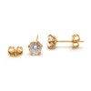 Aretes Cristal Zirconia de 5mm - Chapa de Oro Calidad