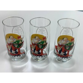 Norman Rockwell Vintage COCA-COLA & NORMAN ROCKWELL CHRISTMAS St. Nick Glassware