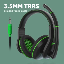 ThinkWrite Technologies / TWT Audio Victory 250XG, Premium Over-Ear PC and Gaming Console Headset, Wired Headphones for Gaming or Esports with 3.5mm Jack, Green