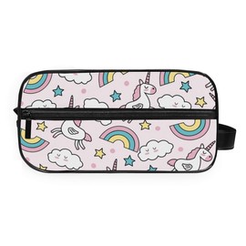 Moyyo Rainbow Unicorn Star Toiletry Bag Portable Wash Bag Travel Hanging Wash Bag Toiletry Bag Cosmetic Bag Portable Gym Camping Toiletry Bag for Women Mens Girls Kids