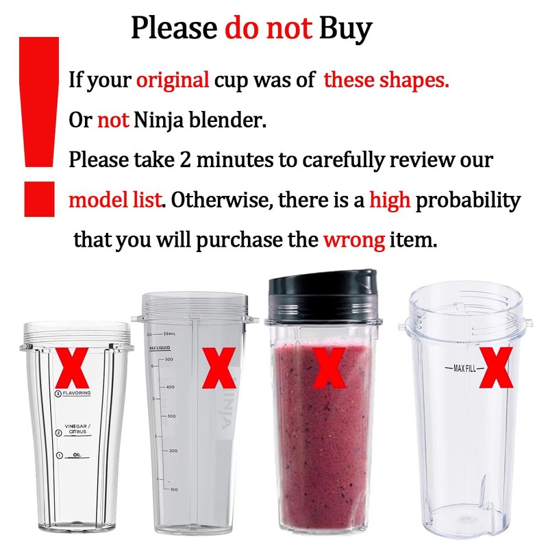 Replacement 24oz Blender Cup with Sip & Seal Lid For