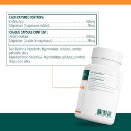 Genestra Brands - Malic Acid - Krebs Cycle Intermediate - 90 Vegetable Capsules