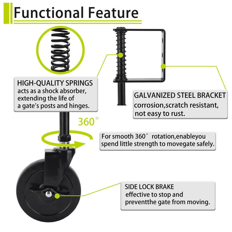 4 Inch Heavy Duty Fence Gate Wheel for Metal Tube,