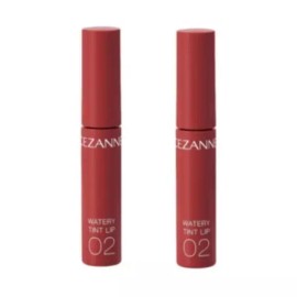 Cézanne 세잔느 워터리 수채화 립틴트 발색 02 코랄레드 X2개 Cézanne Watery Watercolor Lip Tint Color 02 Coral Red X2pcs