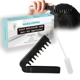 HAIOLORPRO Hair Oil Applicator Bottle, Scalp Massage Brush, Applicator Bottle Massage Brush Hair, Root Comb Applicator Bottle Suitable for Various Liquids (Black)